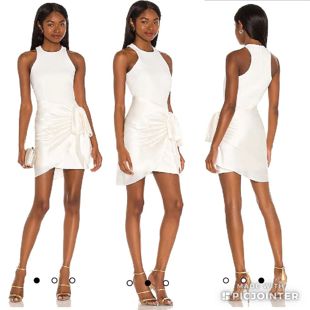 Cinq A Sept Windsor Sash Tie Ivory Mini Dress
